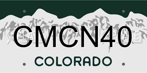 CMCN40 Colorado License Plate