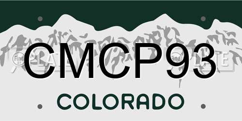 CMCP93 Colorado License Plate