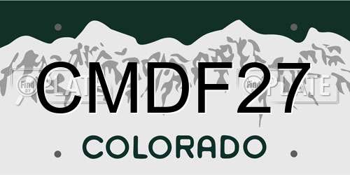 CMDF27 Colorado License Plate