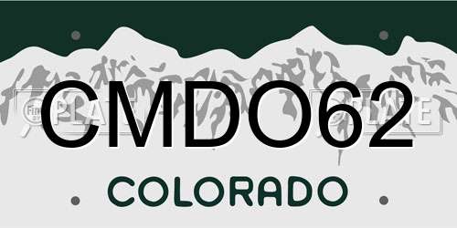 CMDO62 Colorado License Plate