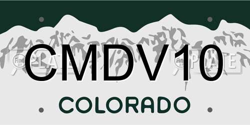CMDV10 Colorado License Plate