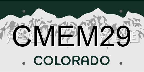 CMEM29 Colorado License Plate