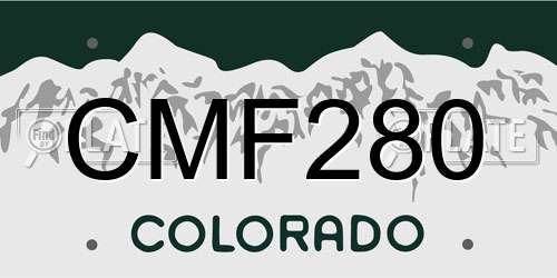 CMF280 Colorado License Plate
