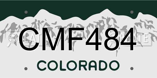 CMF484 Colorado License Plate