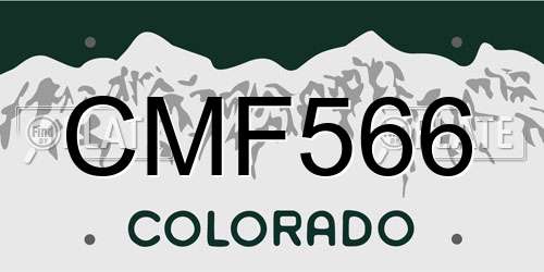 CMF566 Colorado License Plate