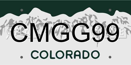 CMGG99 Colorado License Plate