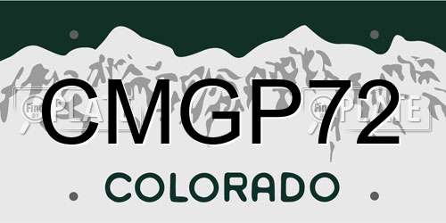 CMGP72 Colorado License Plate