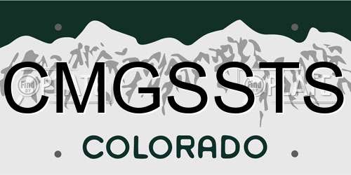 CMGSSTS Colorado License Plate