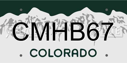 CMHB67 Colorado License Plate