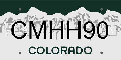 CMHH90 Colorado License Plate