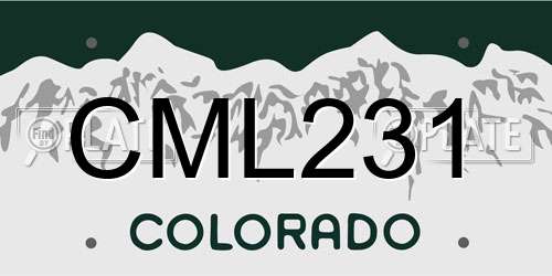 CML231 Colorado License Plate
