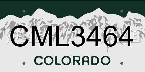 CML3464 Colorado License Plate
