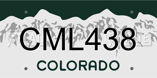 CML438 Colorado License Plate