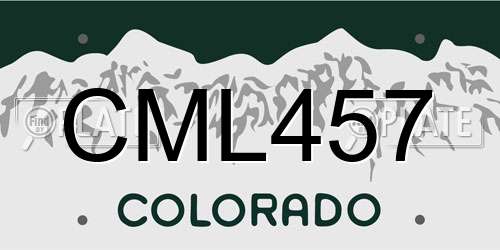 CML457 Colorado License Plate