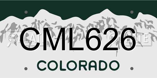 CML626 Colorado License Plate