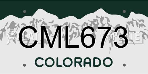 CML673 Colorado License Plate