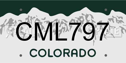 CML797 Colorado License Plate