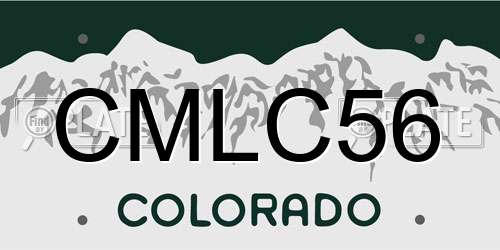 CMLC56 Colorado License Plate