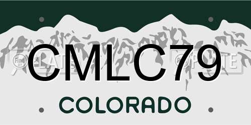 CMLC79 Colorado License Plate