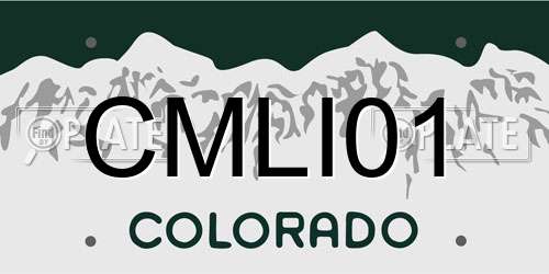 CMLI01 Colorado License Plate