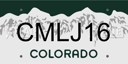 CMLJ16 Colorado License Plate