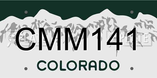 CMM141 Colorado License Plate
