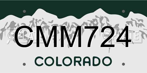 CMM724 Colorado License Plate