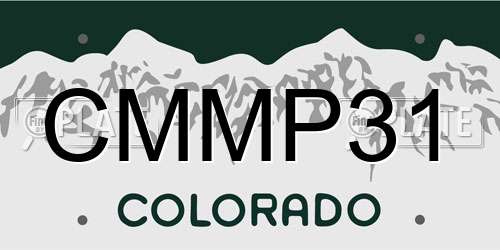 CMMP31 Colorado License Plate