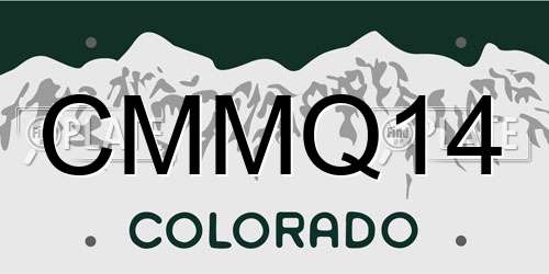 CMMQ14 Colorado License Plate
