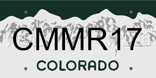 CMMR17 Colorado License Plate
