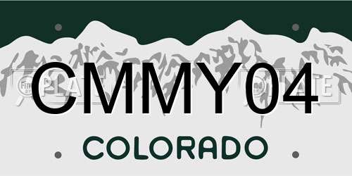 CMMY04 Colorado License Plate
