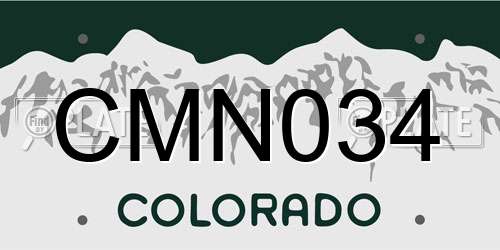 CMN034 Colorado License Plate