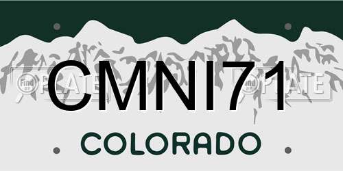 CMNI71 Colorado License Plate