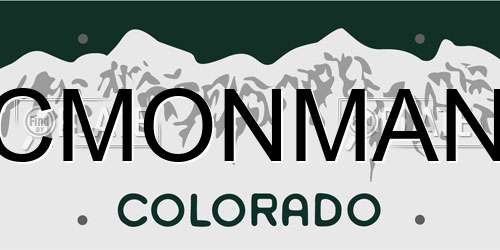CMONMAN Colorado License Plate