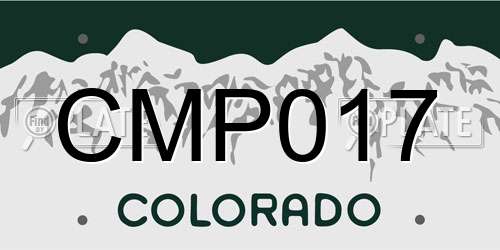 CMP017 Colorado License Plate