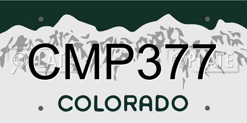 CMP377 Colorado License Plate