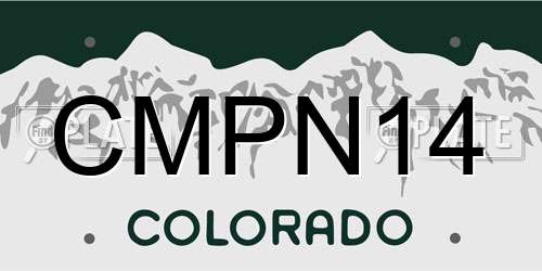CMPN14 Colorado License Plate