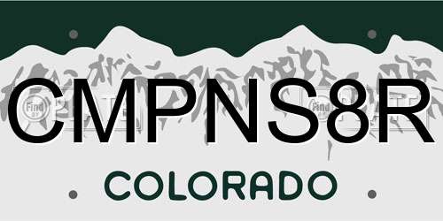 CMPNS8R Colorado License Plate