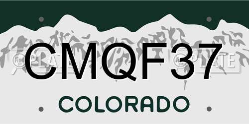 CMQF37 Colorado License Plate