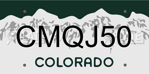 CMQJ50 Colorado License Plate