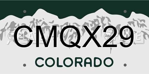 CMQX29 Colorado License Plate