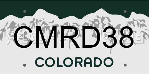 CMRD38 Colorado License Plate