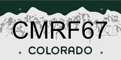 CMRF67 Colorado License Plate