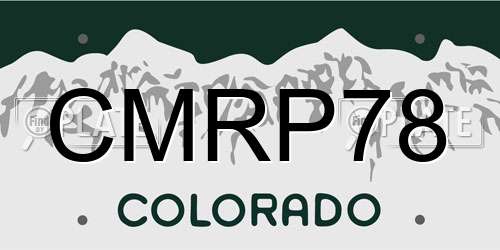 CMRP78 Colorado License Plate