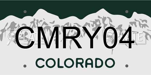 CMRY04 Colorado License Plate