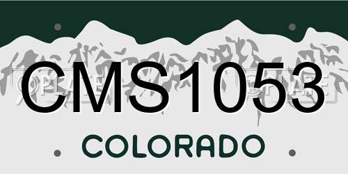 CMS1053 Colorado License Plate