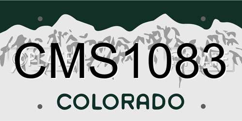 CMS1083 Colorado License Plate
