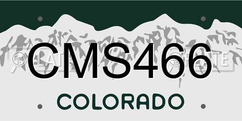 CMS466 Colorado License Plate