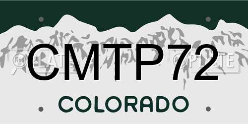 CMTP72 Colorado License Plate