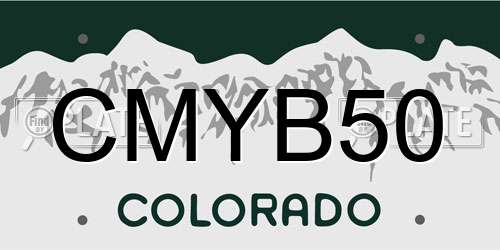 CMYB50 Colorado License Plate
